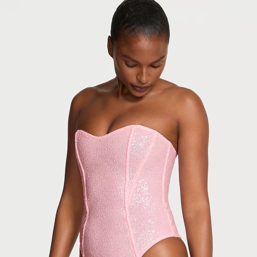 Victoria's Secret Strapless Sequin Bodysuit | NWT